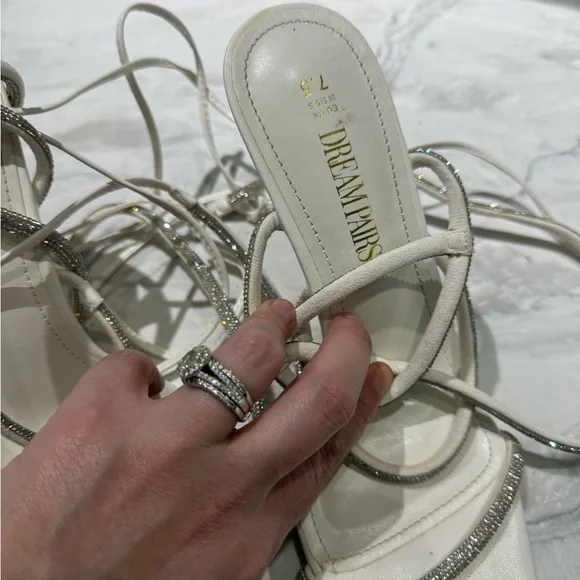 Elegant Silver Strappy Heels - Picture 6 of 7